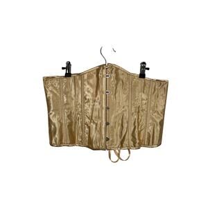 Alivila.Y Fashion Corset Top Womens 3XL Gold Satin Underbust Bustier Boned